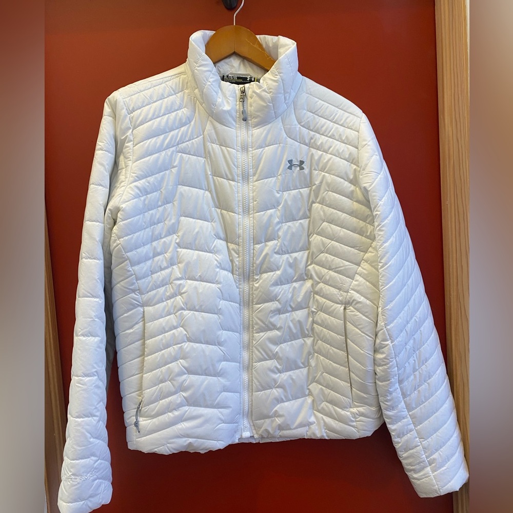 XL Under Armour White Quilted Packable Puffer Jacket - Women's like new